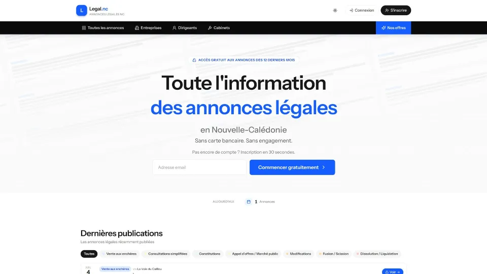 Aperçu du projet Légal NC