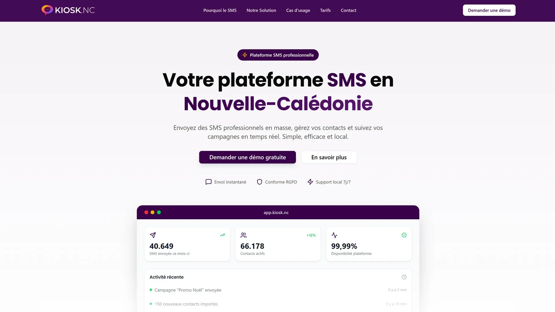 Aperçu du projet Kiosk NC